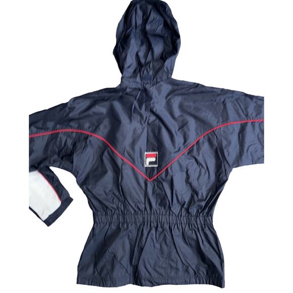 FILA Womens Windbreaker Jacket Medium 90s Retro Y2K Red White Blue Lined Pockets - Picture 9 of 12